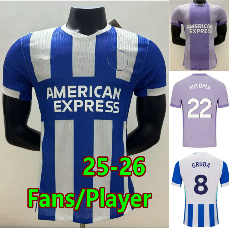 25 26 MINTEH MITOMA soccer jerseys GRUDA TZIMAS MILNER MARCH football shirt 2025 home away WEBSTER BALEBA camesita GEORGINIO WIEFFER KOSTOULAS men kids uniforms