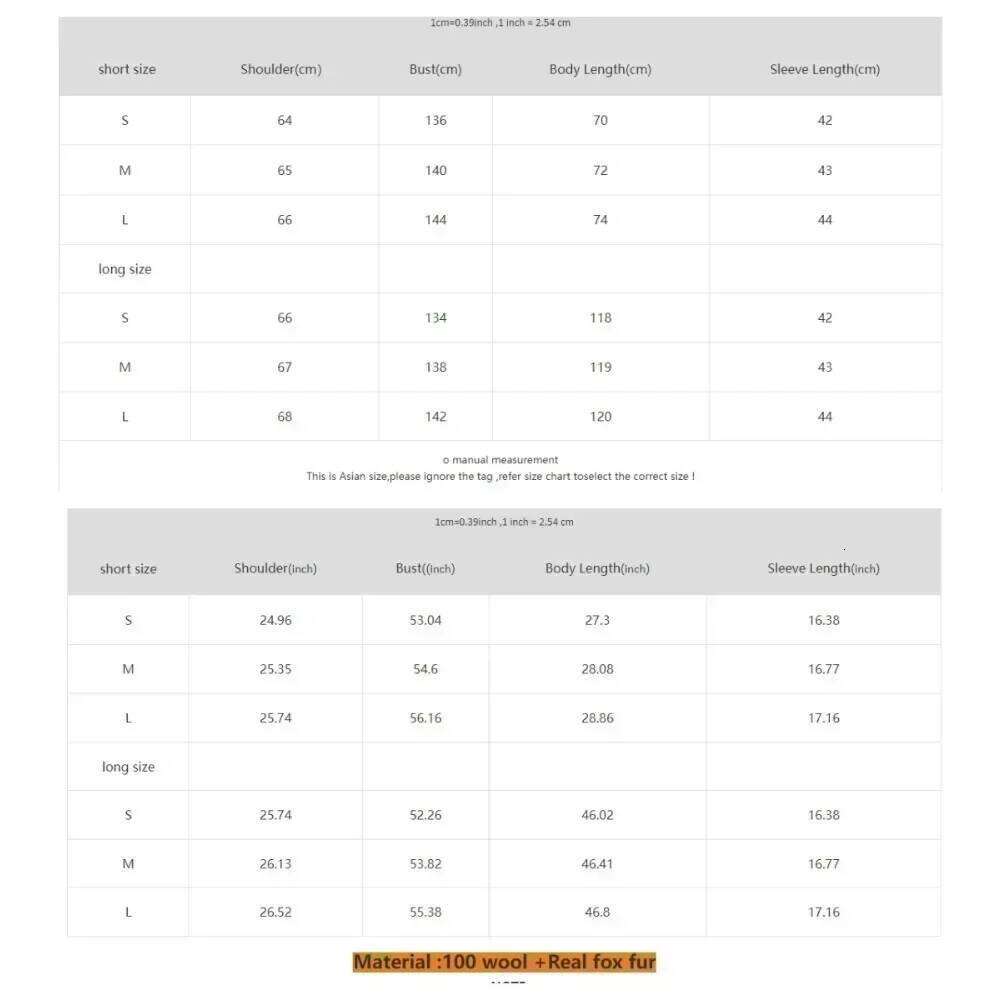 Designer Clothing Cashmere Double-Sided Woolen Women Removable Cuffs Fox Fur Jacket Winter Temperament Short And Long Real Wool Coat Fashion