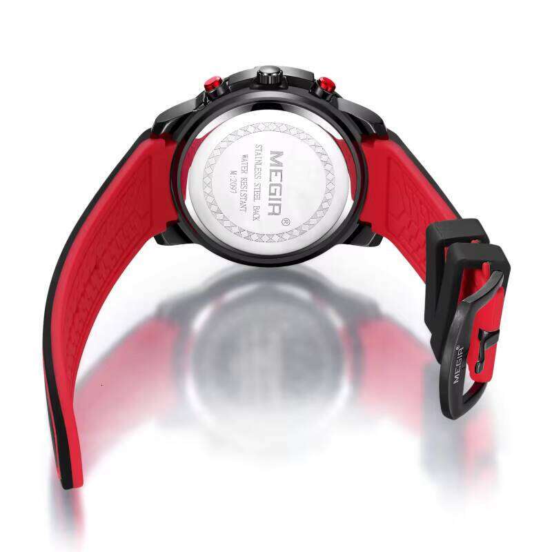 MEGIR Men's Skeleton Chronograph Watch - 48mm Silicone Strap, Waterproof, Multifunction - Bulk Wholesale