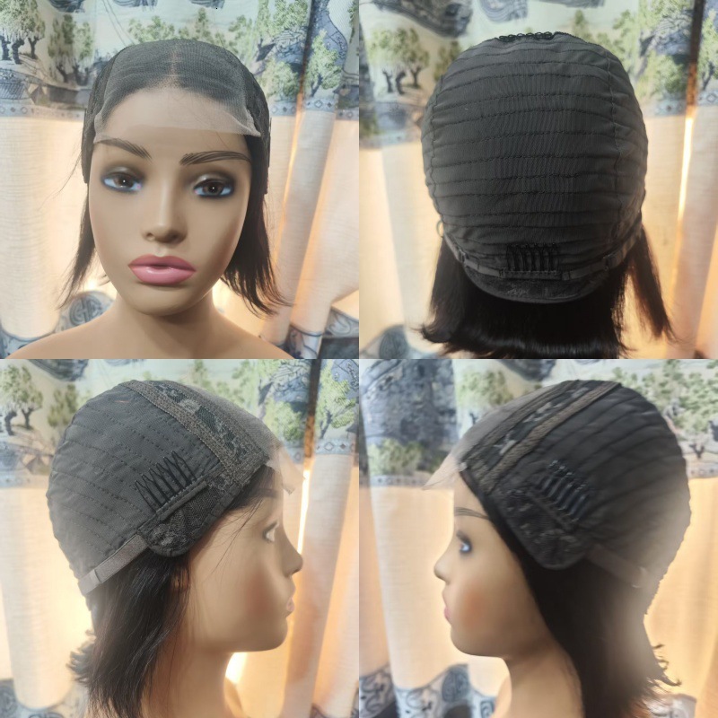 2025 Bob Wig 4x4 HD Transparent Lace Front Wigs 100% Human Hair Pre Plucked Density Short Bob Glueless Straight Wigs Human Hair for Women Natural