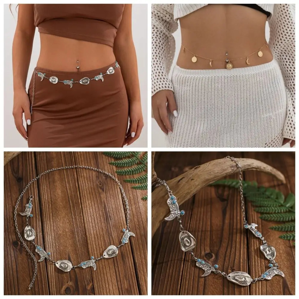 Fashion Alloy Waistband Bohemia Style Pearl Conch Pendant Waist Chain Beach Shell Waist Chain Women jewelry Accessory 250722