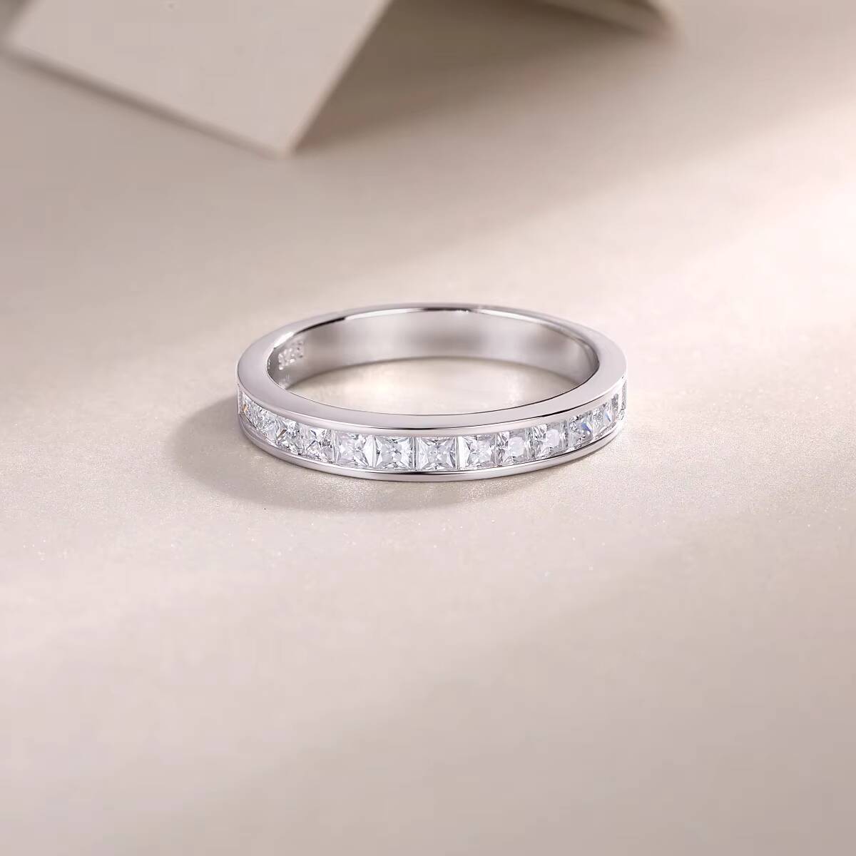 Moissanite Hip Hop Ring 925 Sterling Silver Moissanite Ring Promise Engagement VVS Moissanite Ring