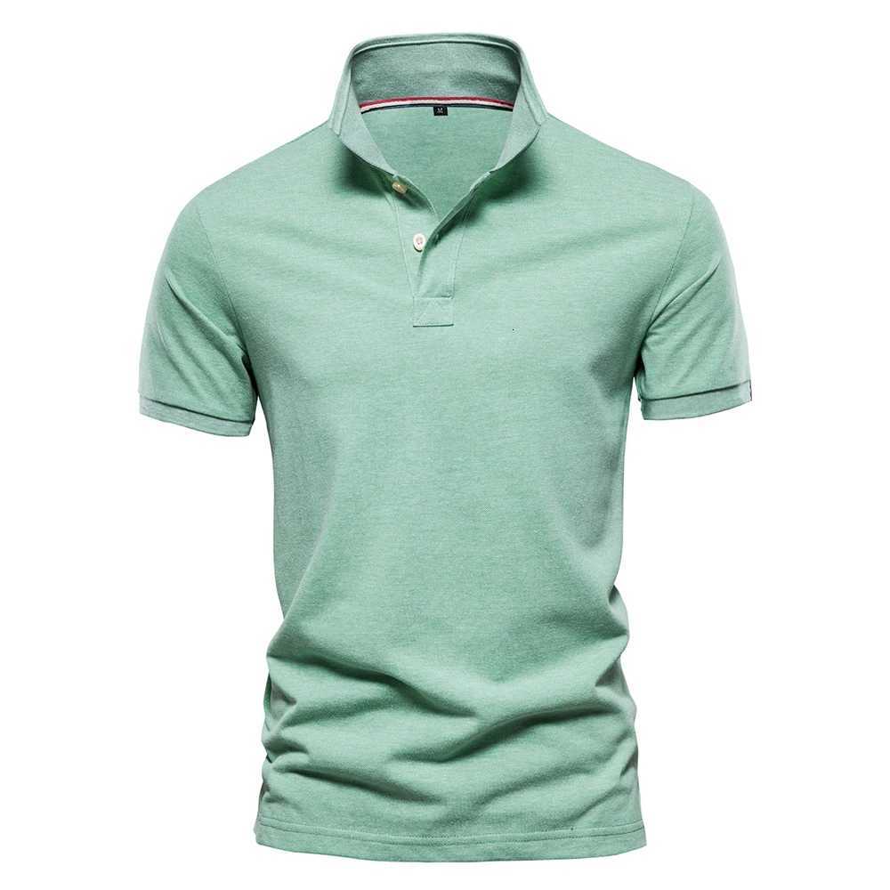AIOPESON New Cotton Mens Plain Solid Color Classic Polo Shirt Men Short Sleeve Top Quality Casual Business Social Polo Men XJ250725