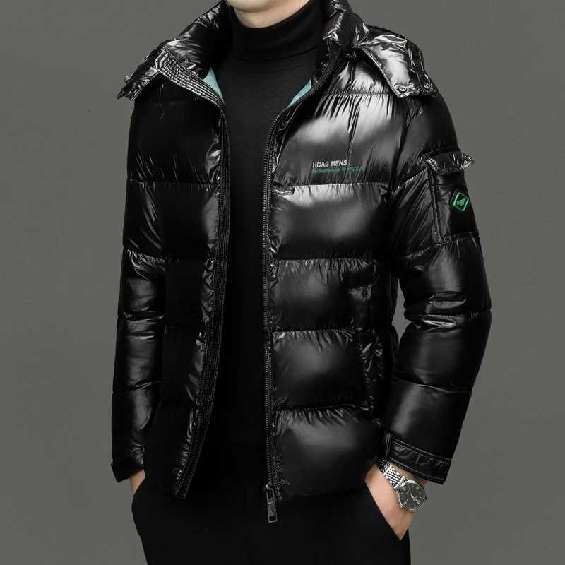 Winter Men Down Jacket Fashion Glossy Waterproof Short Down Jacket High Quality Men Lightweight Snowski White Duck Down Parka X2507251