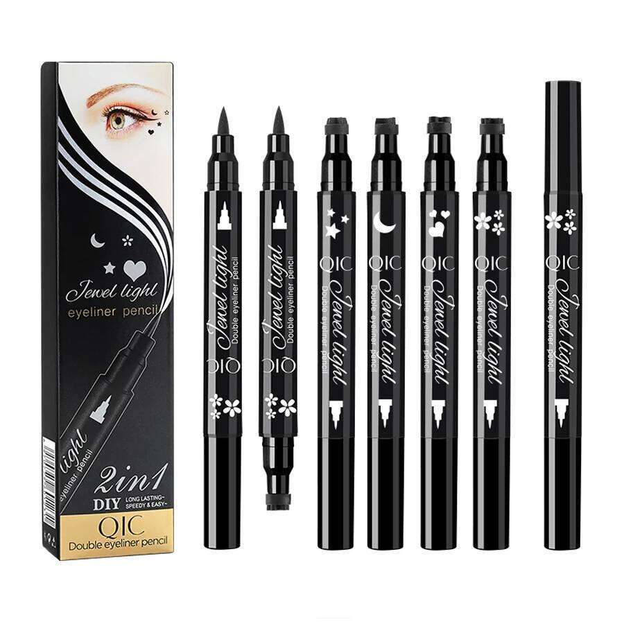 QIC Black Seal Pen Star + Moon Stamp Long-Lasting Eye Liner Pencil Eyes Makeup Cosmetics Waterproof Eyeliner X250725 X250725