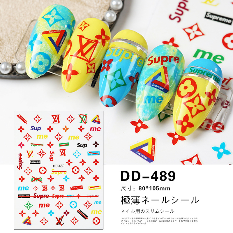 Trendy Nail Art Stickers Luxury Brands Petite And Chic Style Nail Art Stickers Big Brand Logo Decals And High-end Nail Accessories