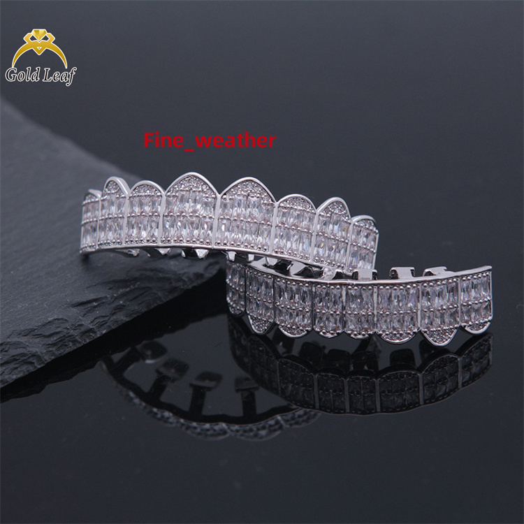 Goldleaf Jewelry Hip Hop Loose Moissanite Teeth Braces Brilliant Moissanite Teeth Grill