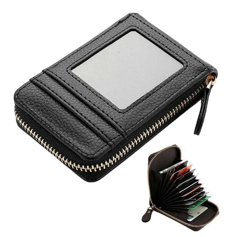 PU Leather Holder Solid Zipper Bag Men Women Wallet Bank Leather Wallets Clip Designer Cardholder Z250725