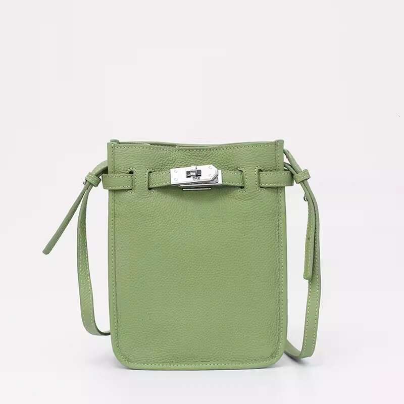 High-end Exquisite Genuine Leather Women's Spring Summer Crossbody Small Phone Top Layer Cowhide Simple Casual Versatile Shoulder Bag