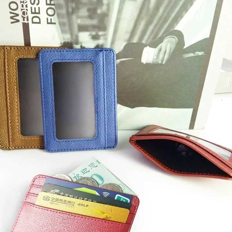 Slim Thin Mens Business Small ID Card Case Man Purse PU Leather Bank Holder Mini Wallet 5 Card Slots Cardholder Z250725