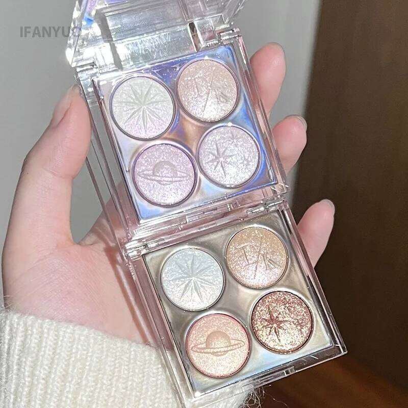 4Grid Eyeshadow Palette Glitter Pearlescent Transparent Acrylic Shadow Sparkling Fine Shimmer Waterproof Lasting Eye Pigment X250723
