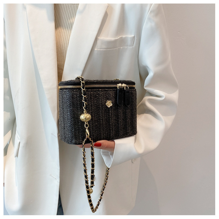 Luxury Brand Designer Bag Forest Style Straw Bag Bags Woven Handheld Box Bag Beach Shoulder Crossbody Small Style High-End Women's Bag