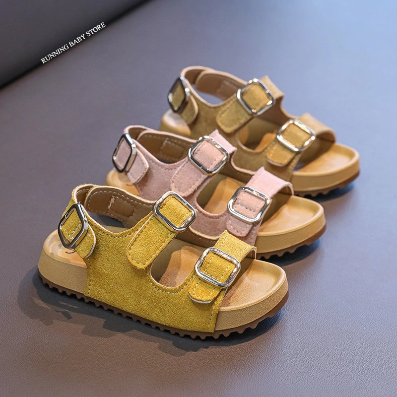 Summer Childrens Shoes Fashion Suede Leisure Sandals Metal Buckle Stunning Outdoor Unisex Non Slip Beach I05242 250725