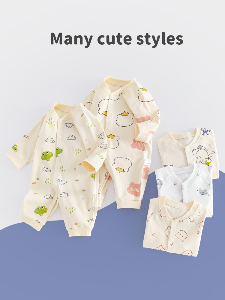 Infant Boy's Cozy Fitted Rompers for Cool Weather Soft Long Sleeve Onesie Jumpers