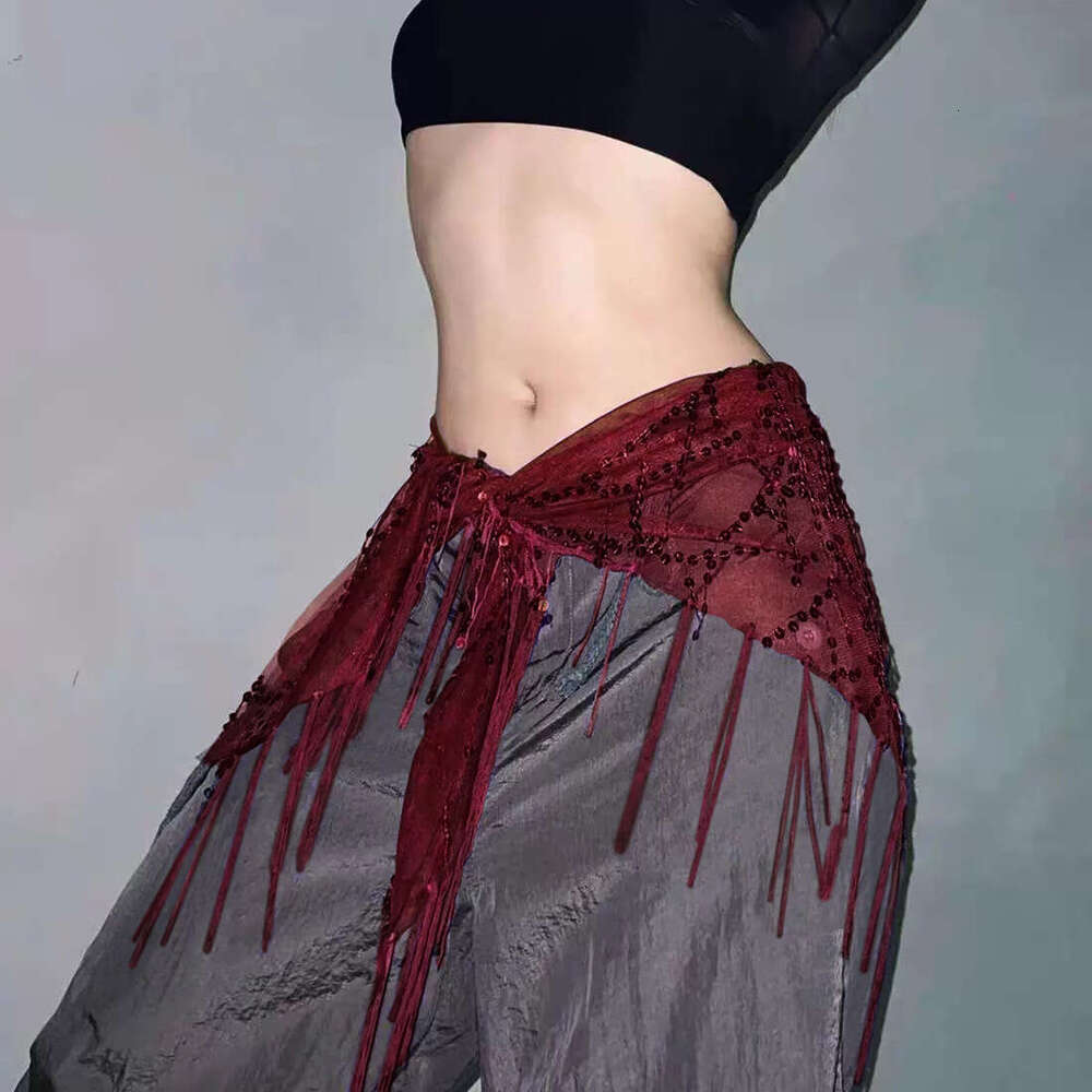 2025 Summer INS Style New Fashion Trend Versatile Loose Sequin Tassel Waist Accessories for Women caf