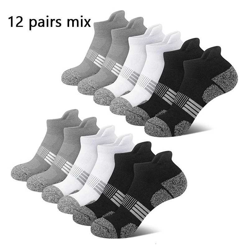 12 Pairs Thickened Towel Bottom Running Socks Mesh Boat Socks Non-Slip Breathable Sports Socks Low Cut Mens Socks Womens Socks X250725