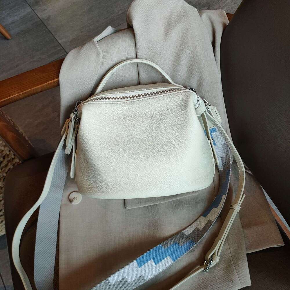 New Soft Top Layer Cowhide Single Crossbody Wide Shoulder Strap Casual Versatile Women's Bag designer bag