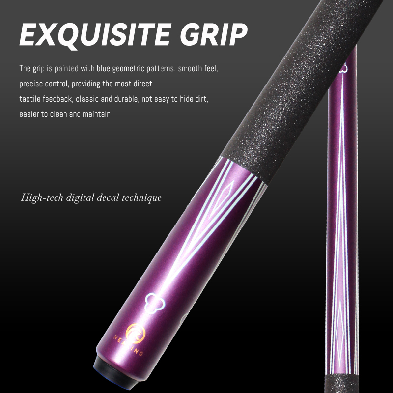 OKHEALING 1/2 Split Pool Cue Billiard Stick Purple Glass Fiber Billiard Cue 12.9mm Black Pigskin Tip 5/16*18 Joint 1474mm/58inch Total Length 19-20oz 