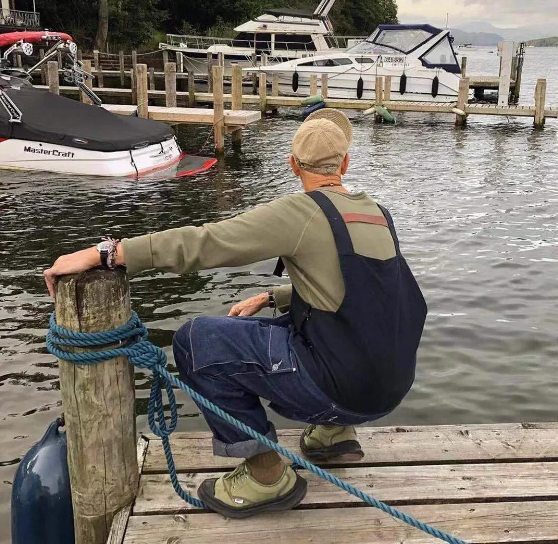 Men Jeans Color Matching Overalls Fashion Suspender Pants Daddy Denim Rompers Casual Baggy 250725