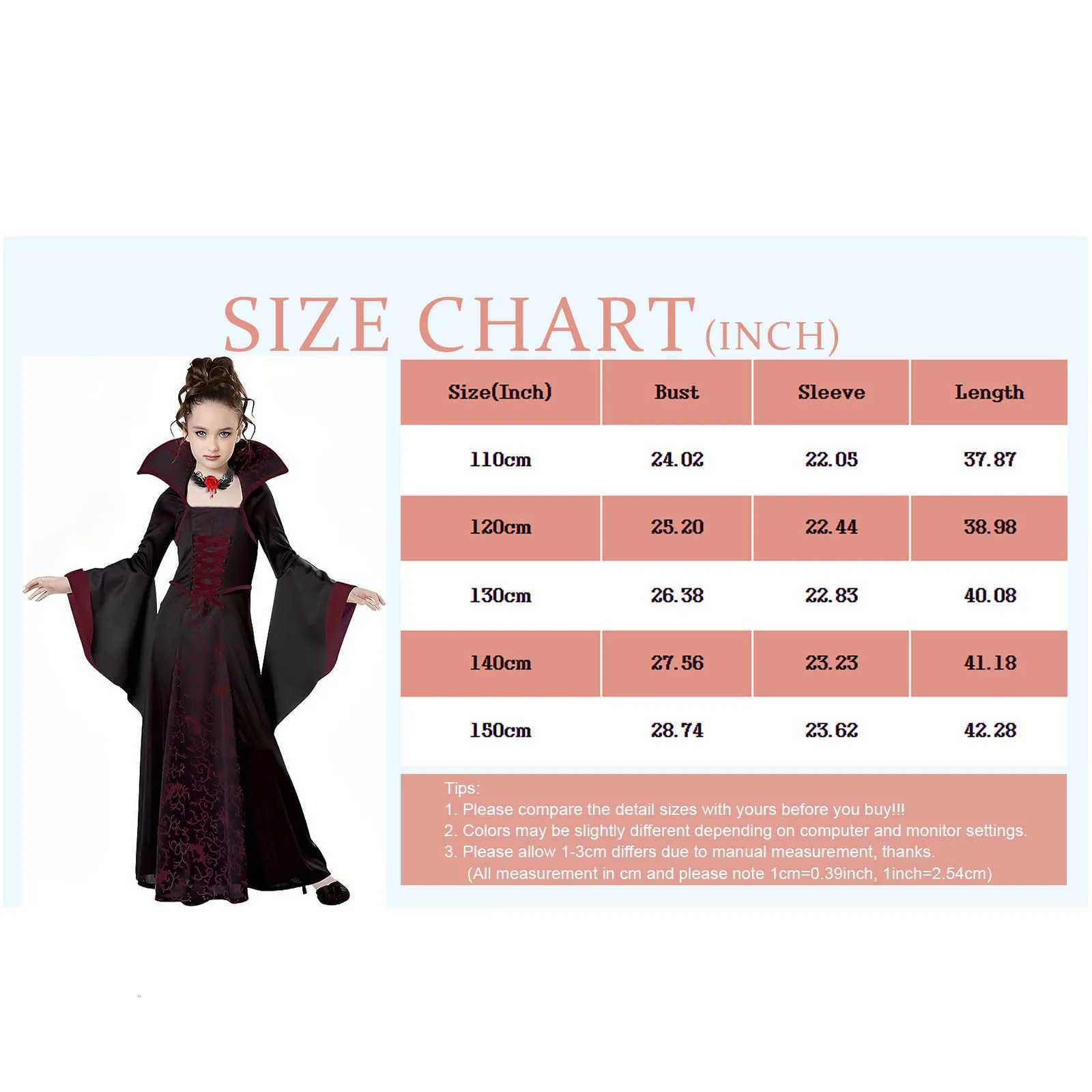 Girl Vampire Halloween Dress For Kid Ghost Bride Gothic Cosplay Vampire Costume Count Vampiran Carnival Outfit Black Red Clothes Z250725