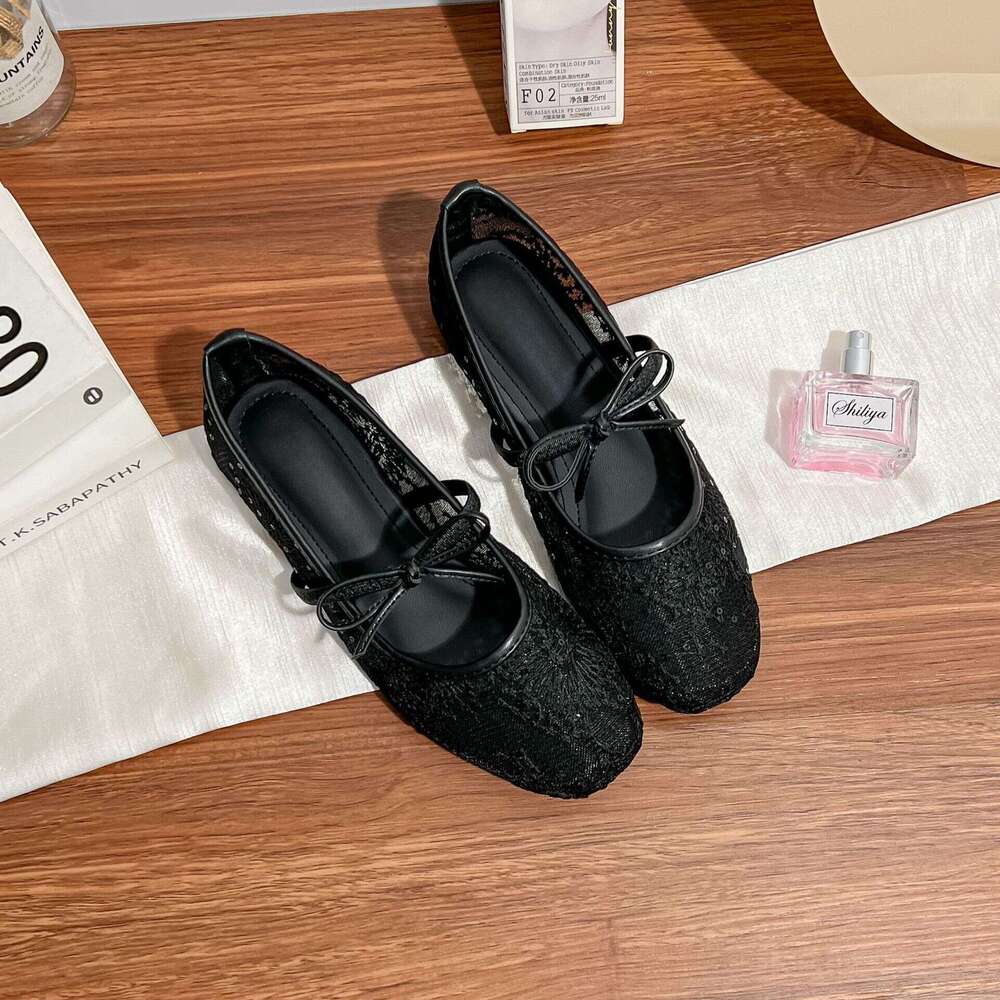 Soft Sole Comfortable Spring Summer Mesh Flat for Women High-End Feel 2025 Ballet Style Breathable Low Heel Casual Shoes