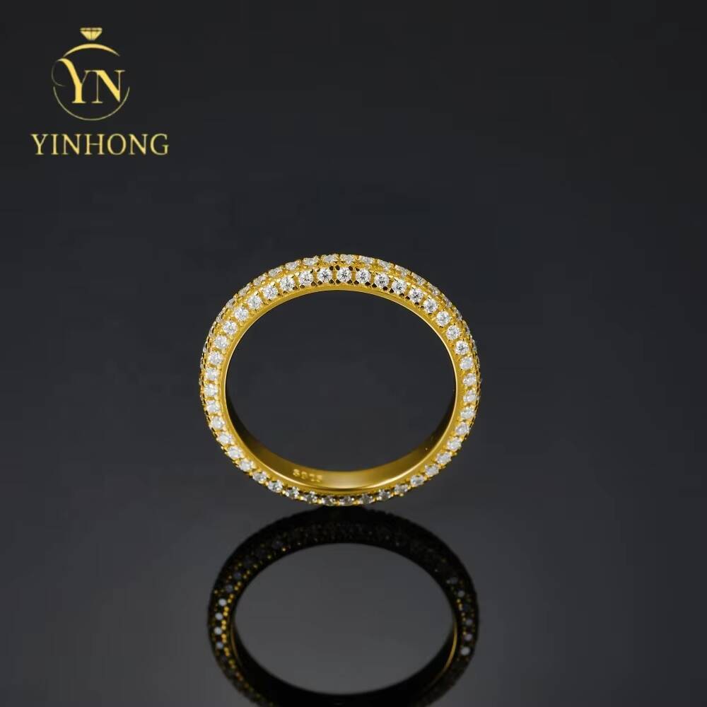 Best Selling Fashion Women Fine Jewelry S925 Sterling Silver Vvs1 Moissanite hip hop Ring