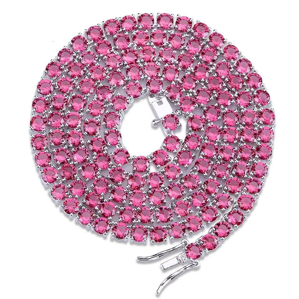 AAA CZ Zircon Colorful Tennis Chain Personalized Special Blue Red CZ Zircon Hiphop Necklace Chain 18mm 22mm Choker Necklace