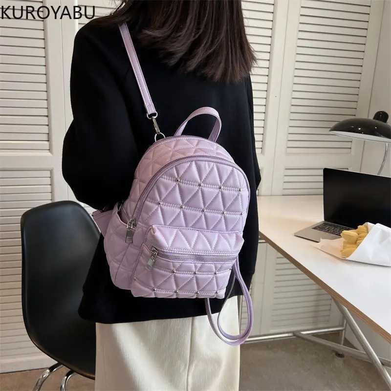 Fi Wen Y2k Backpacks PU Leather School Bags for Teenagers Girls Backpack Travel Bags Harajuku Black Womens Backpack Y250724