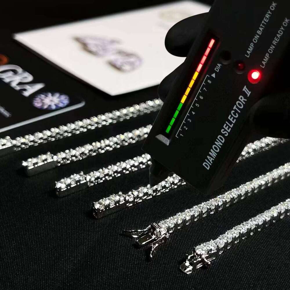 Fine Jewelry Hip Hop Sterling Sier VVS Moissanite Dia Cluster Iced Out Tennis Chain Bracelet Necklace for Men Women
