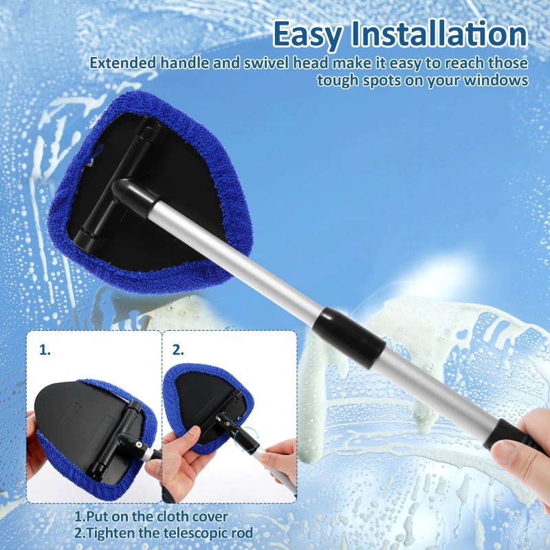Car Windshield Cleaning Brush Telescopic Window Glass Cleaner Car Window Cleaner Window Glass Screen Scraping Mist Eliminator