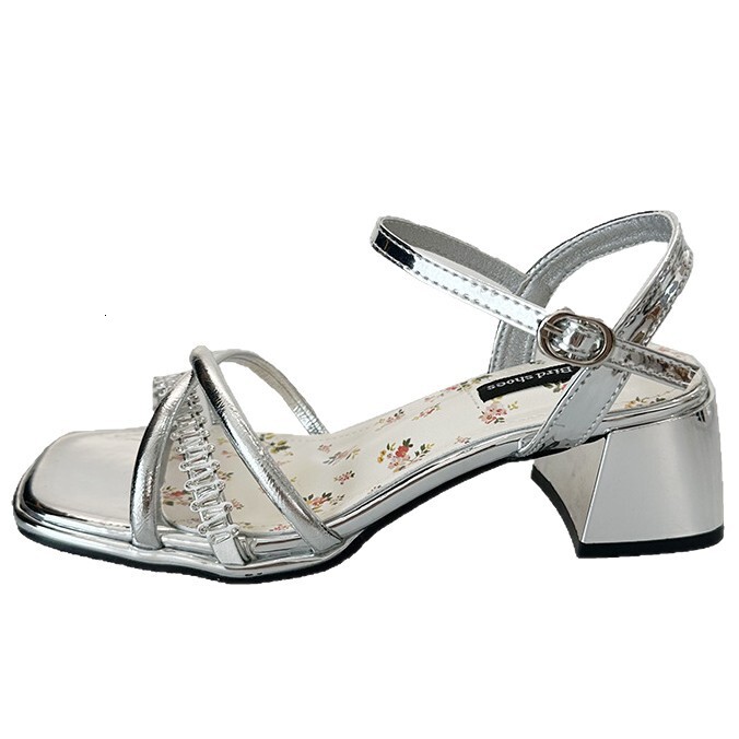 Ddmysports French One Strap For Women Summer New With Dress High Heels Stunning Fairy Style Chunky Heel Roman Sandals Outdoor Shoes