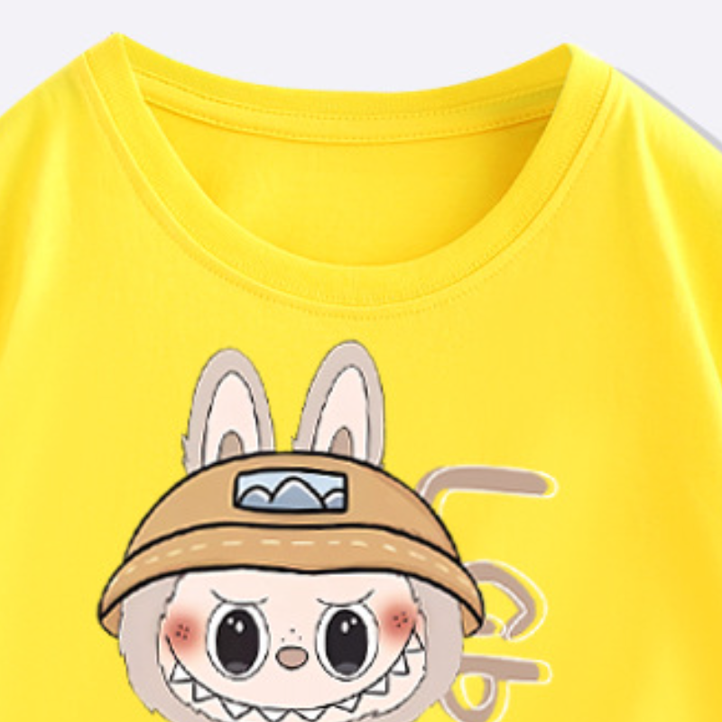 LABUBU Boys and girls short-sleeved T-shirt comfortable and soft pure cotton skin-friendly fabric children's T-shirt baby designer clothes Summer