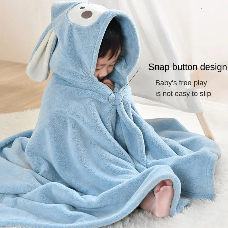 Thickened Bath Towels Cute Children born Baby Super Soft Absorbent Pure Cotton Hooded Cloak Towel Can Be Worn Blanket 250725