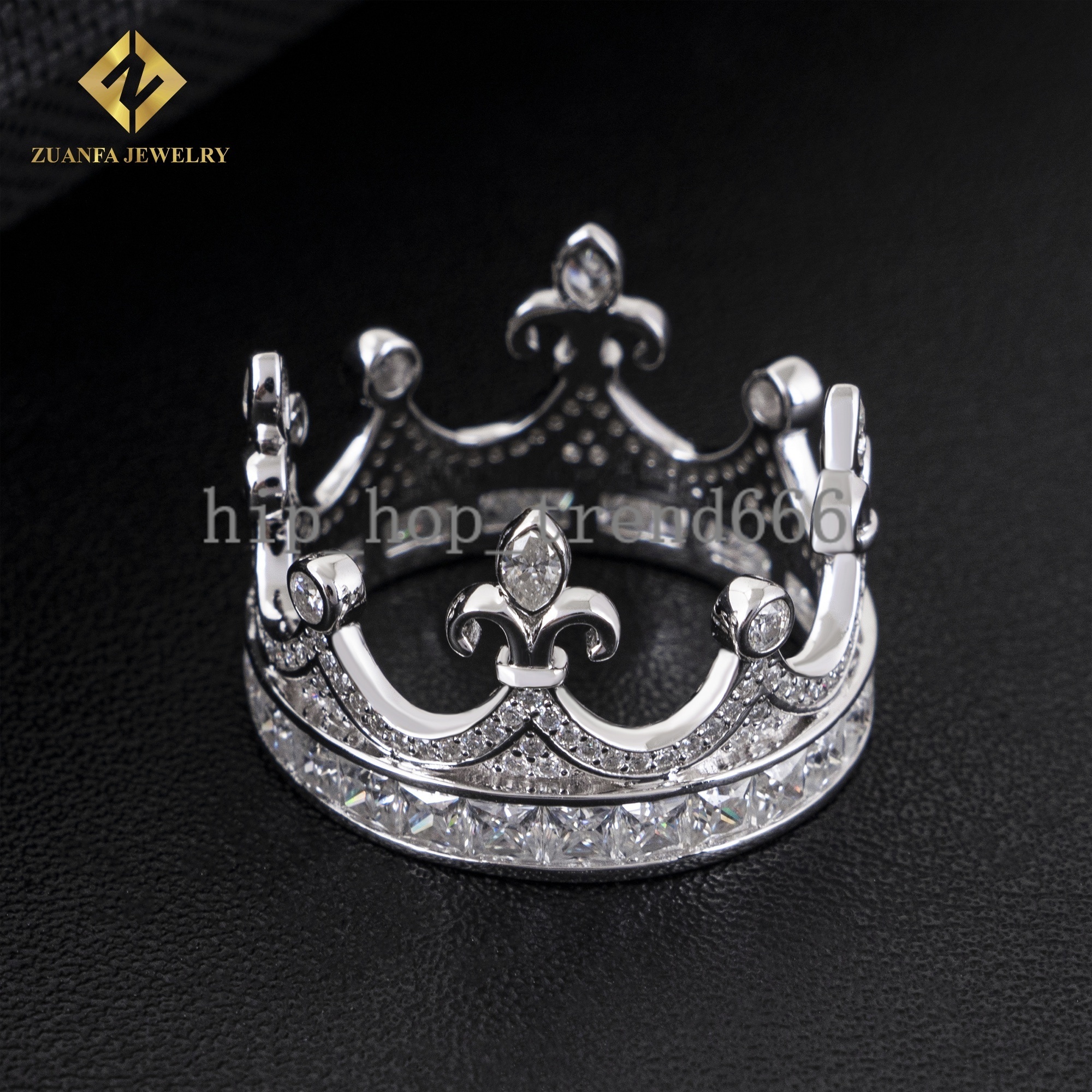 Luxury Style Women Engagement Rings Vvs Moissanite Sterling Silver 925 Wedding Crown Ring