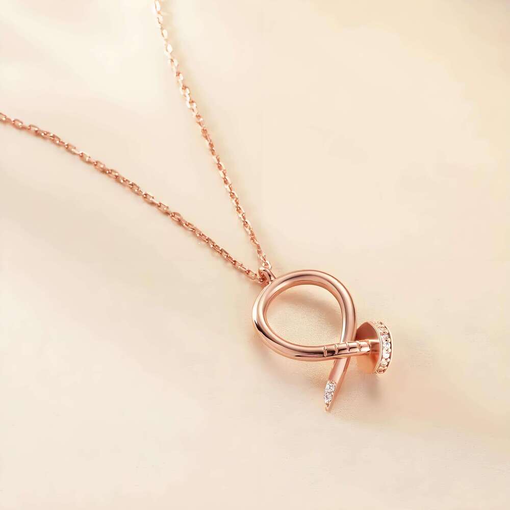 Designer Nail Necklace Ring Stud Earrings S Sterling Sier Three-Piece Moissanite Jewelry Exquisite Gift For Women Free shipping