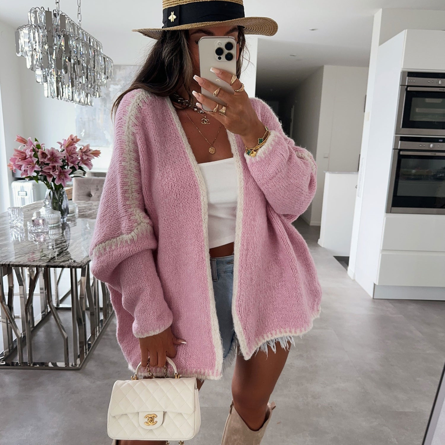 new Free shipping designer sweater for women Casual sweater fashionable and warm simple and loose knit jacket