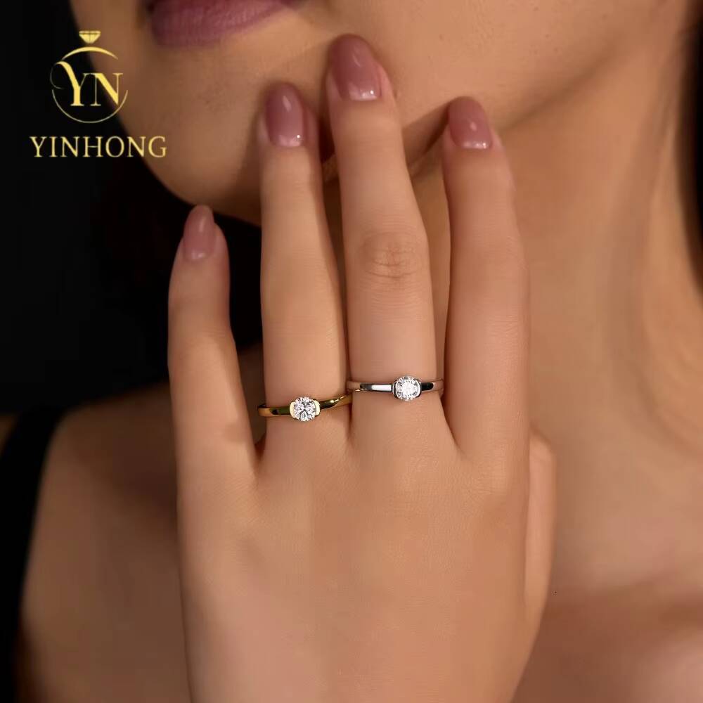 925 Sterling Silver Womens Ring Manufacturer 0.5ct Crushed Ice Elongated Radiant Moissanite Ring