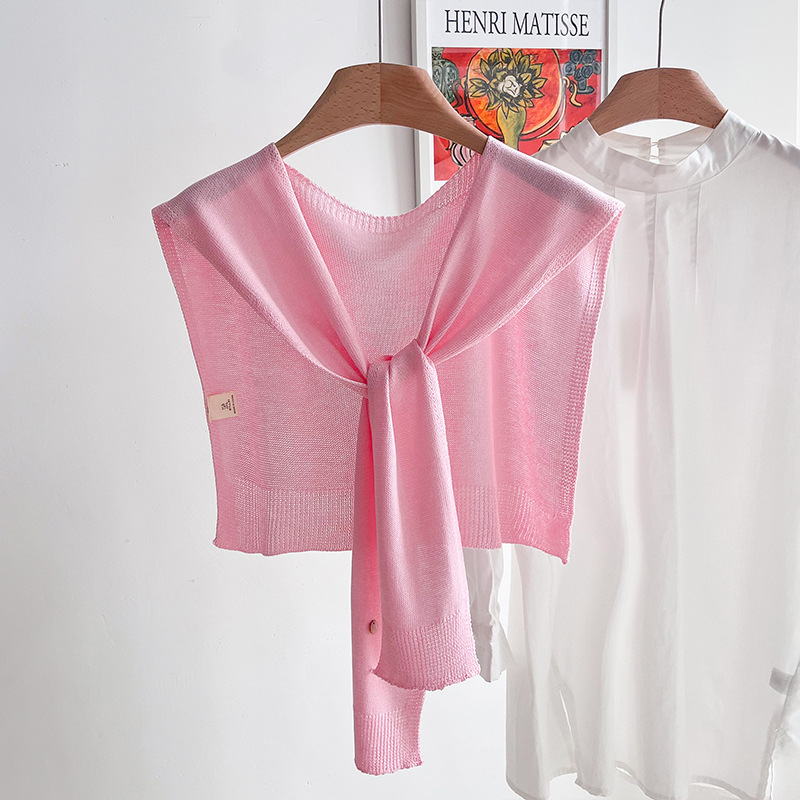K1475 Knitted shawl women 2025 new style spring and autumn knitted shawl thin style net celebrity shirt solid color wool shoulder
