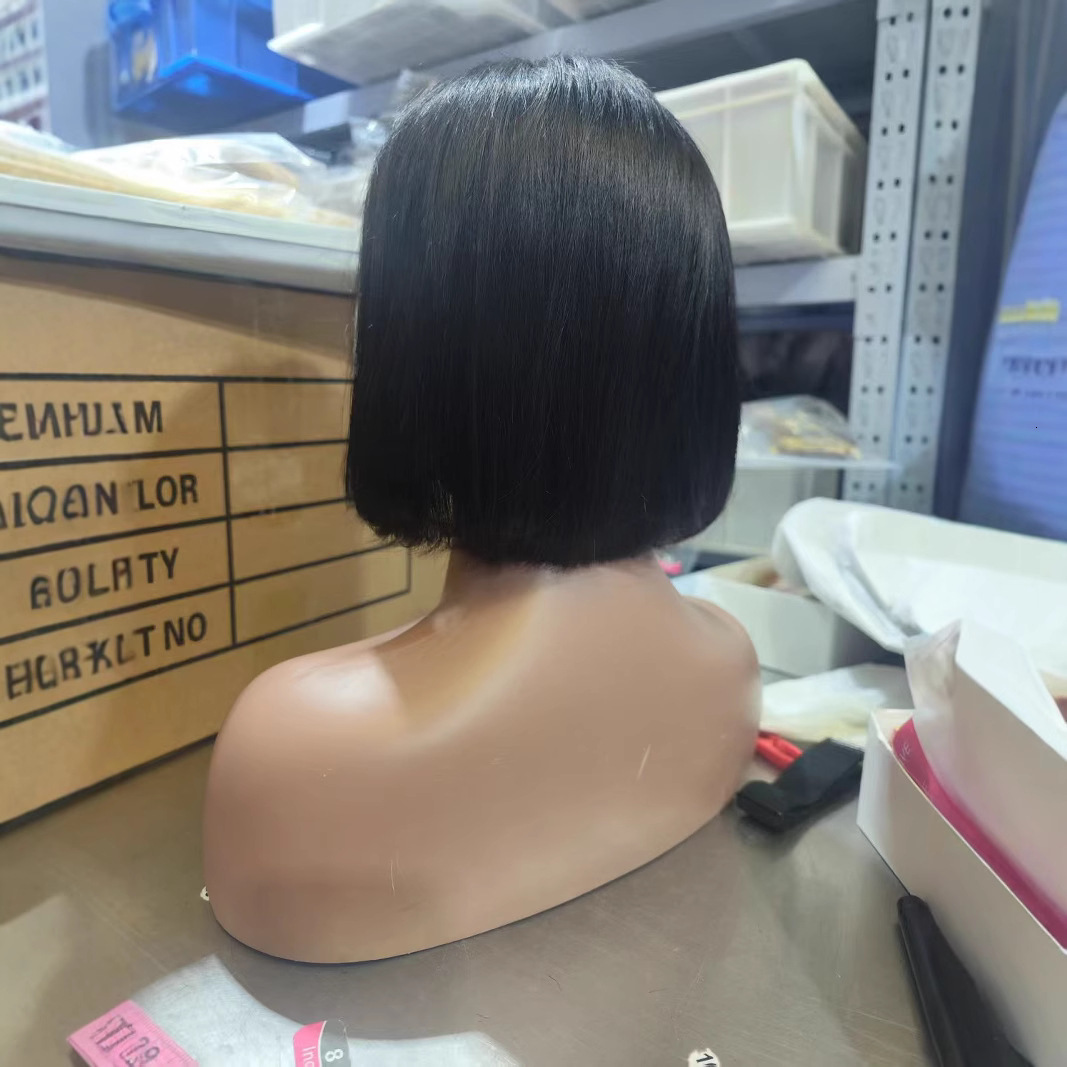 10A 100% real hair 13*4 big lace glueless human hair BOB wig large in stock