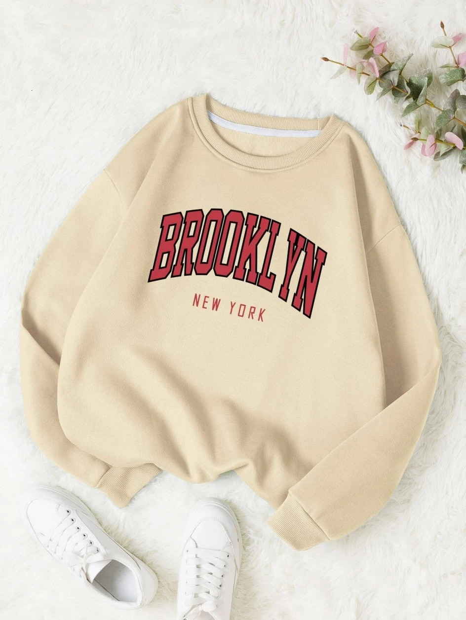 Brooklyn Work Printed Hoodie Cotton Colorful Clothes Basic Trend Hooded Tops Be Durable Harajuku Womens 250725