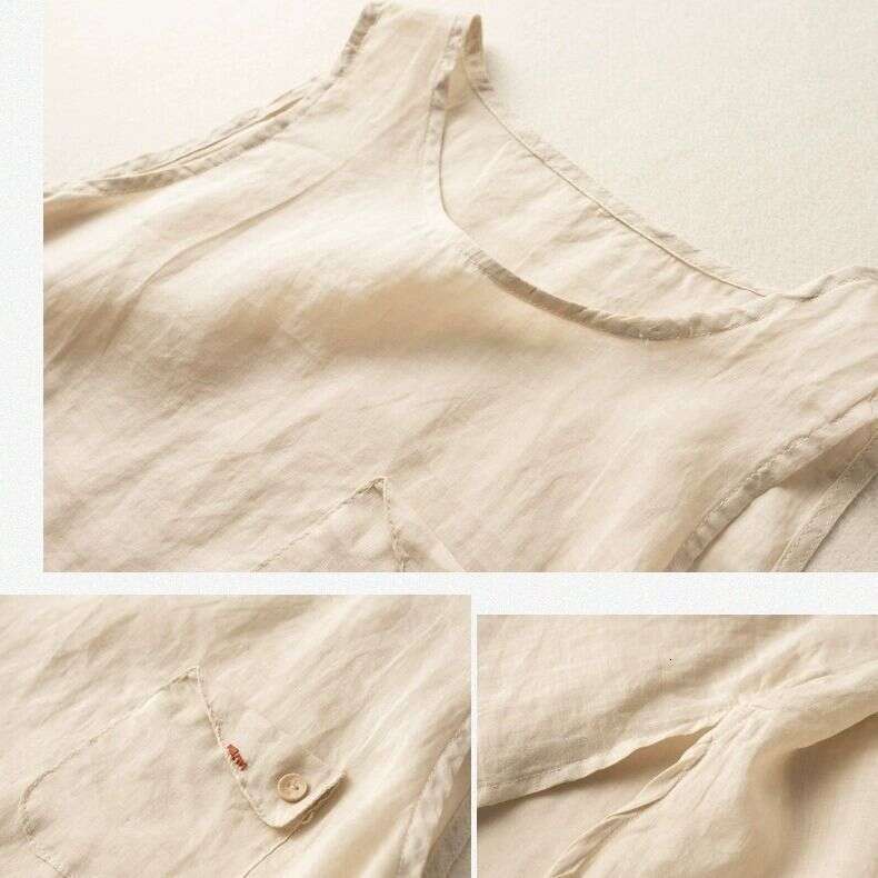SXZY 2025 Summer Thin Cotton Linen Vest for Women Loose Fit Outer Wear Camisole Inner Layer Small Shirt Base Top Design Sense Women's Clothing
