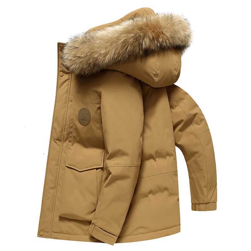 High Quality Mens Hooded Duck Down Jacket 2025 Winter Casual Warm Fur Collar Puffer Coat Outwear Windproof Padded Tops Clothing X250725