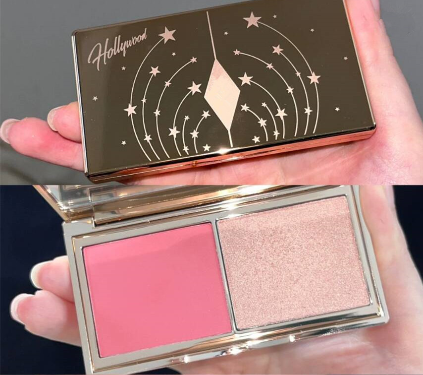 Brand 2 in 1 Limited Blusher highlight 7.5g HOLLYWOOD BLUSH & GLOW GLIDE PALETTE Face Makeup Natural Blush