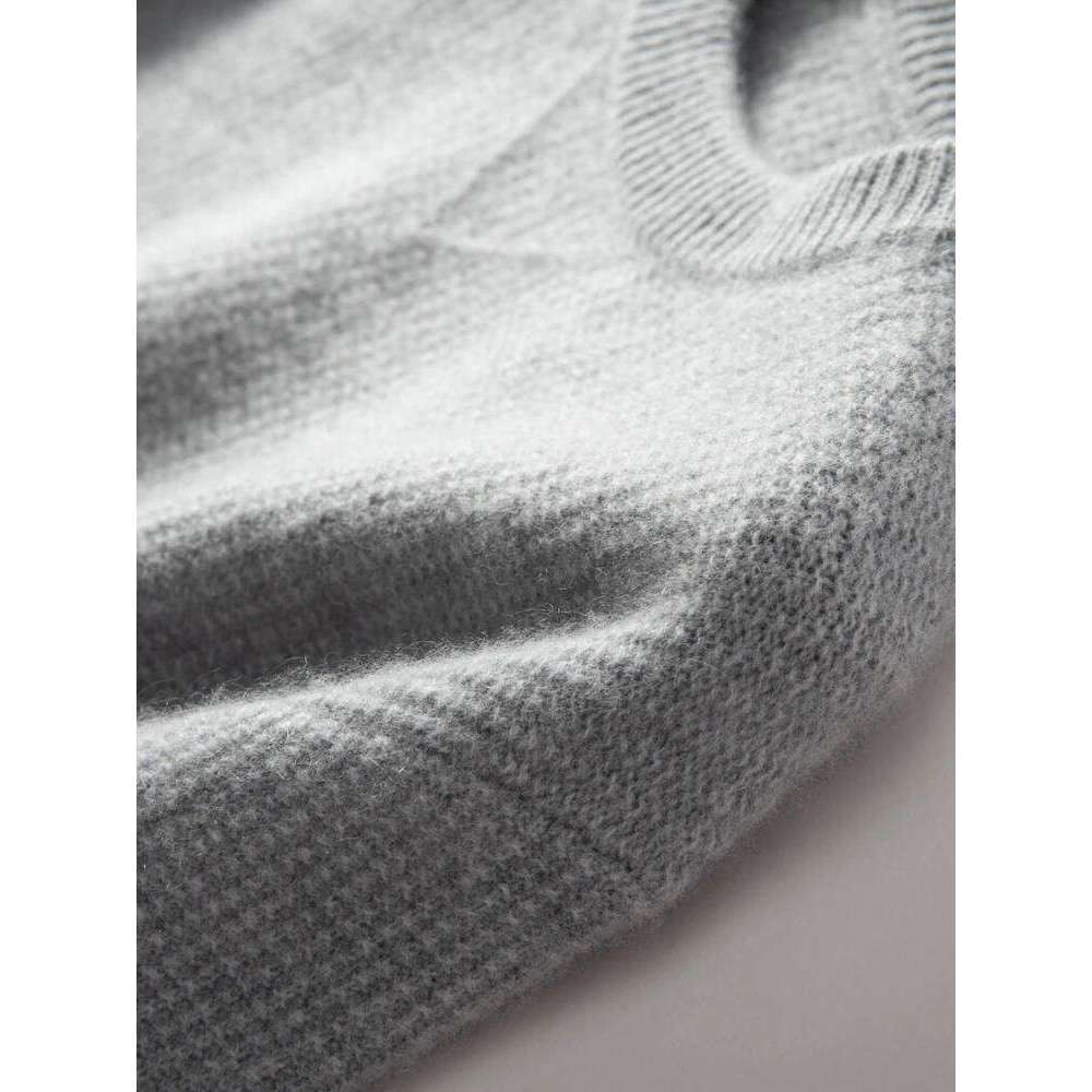High-End Thicken 100%Goat Sweater Men' O-Neck Loose Knit Jumper Business Casual Jacquard Pullover New Cashmere Clothing MDNG