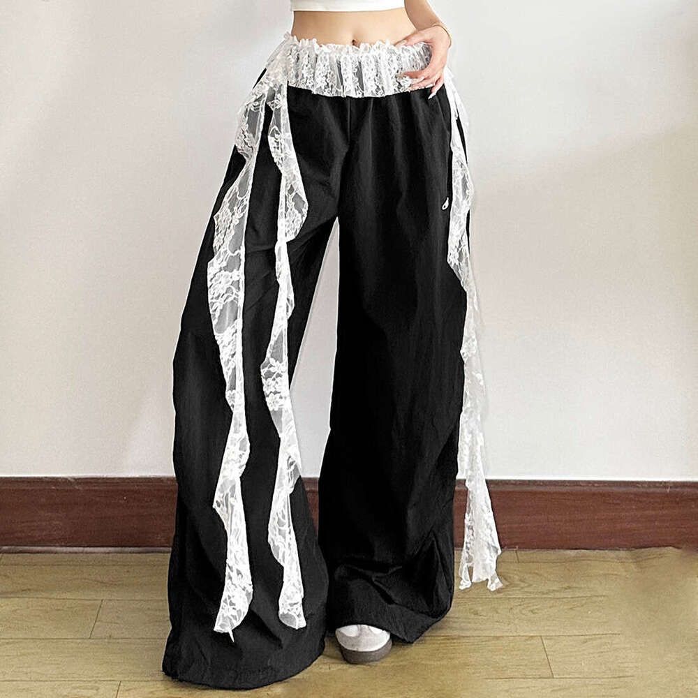2025 Summer New American Style Trendy Fashion Hip-Hop Irregular Lace Waist Decoration Women's Clothing a26
