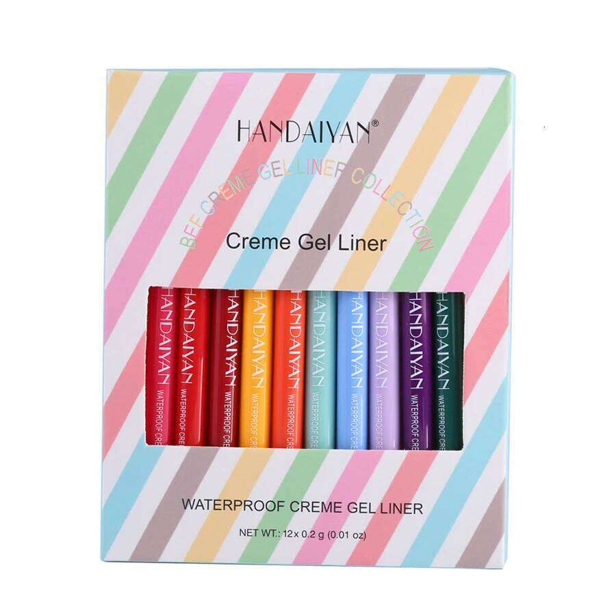 12Pcs/Set Waterproof Eyeliner Gel Colorful Pencils-Sdge-Proof Long-Lasting Beginner-Eyeshadow Pen Eye liner Cream Makeup X250725 X250