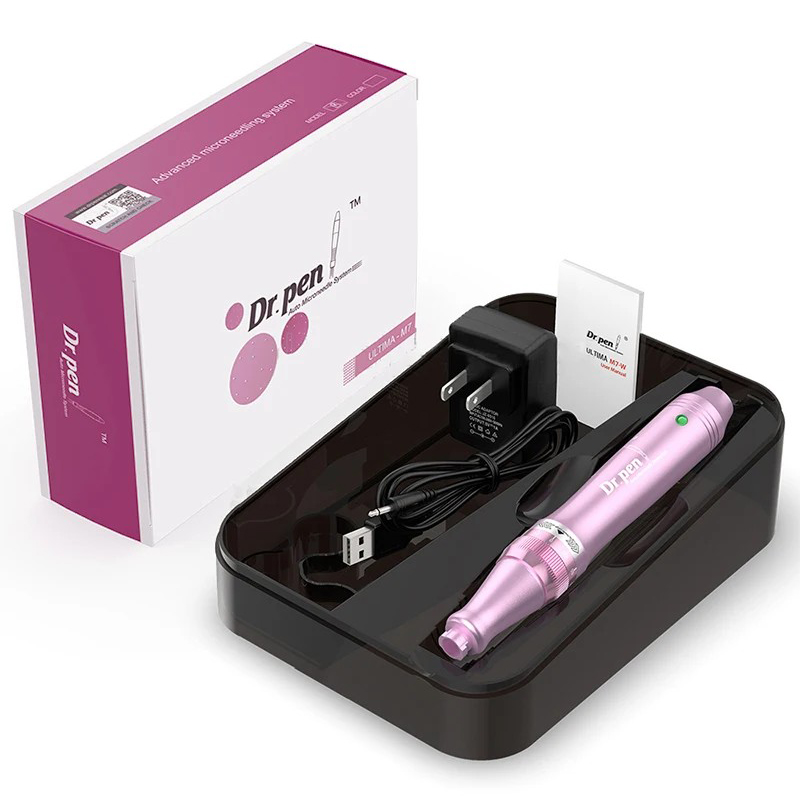 DrPen M7 Original Rechargeable Derma Pen for Skin Micro Needling Treatment - Includes Two 12Pins Replacement Cartridges Needles