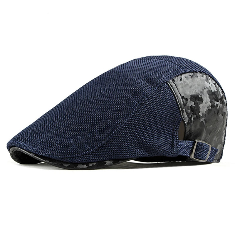 Casual Spring Summer Mesh Berets Hat Women Camouflage sboy Caps Men Visors Cabbie Herringbone Cap Duckbill Ivy Flat Cap 250723