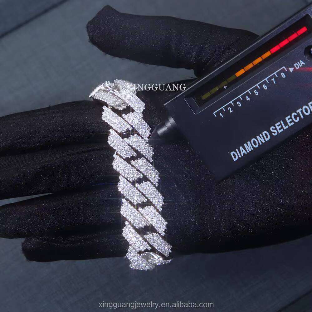 New Style 20mm Dia Link Solid Sier Cuban Chain Fine Jewelry Necklace Men Moissanite Bracelet