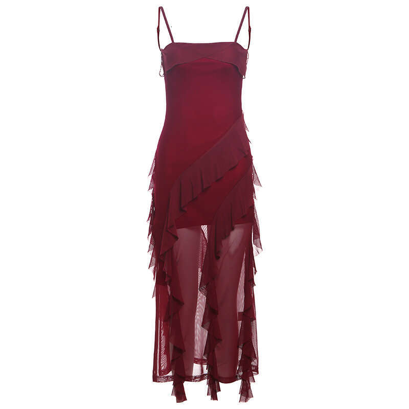 2024 Summer New Women's Solid Color Slim Fit High Waist Fashion Off-Shoulder Strap Dress 344